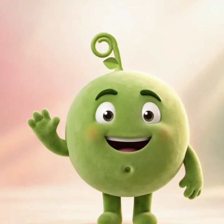 An early Pea with dark eyebrows