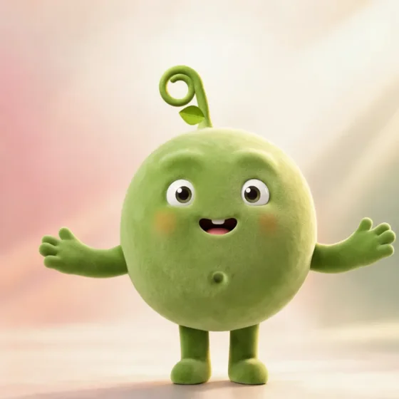Pea with a round hole for a belly button