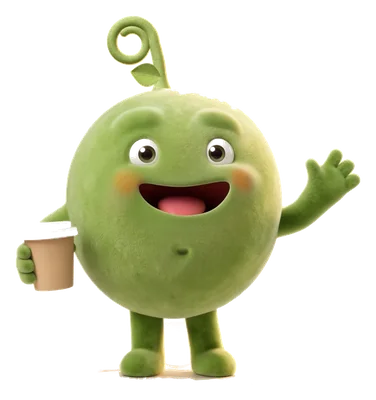 Pea with a takeaway coffee