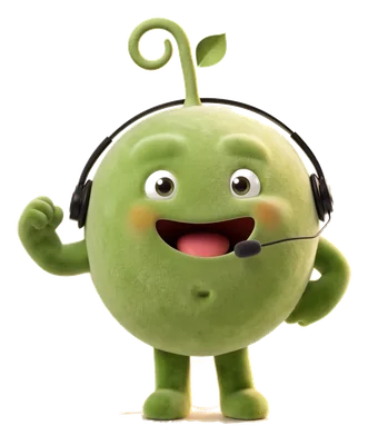 Pea in a headset