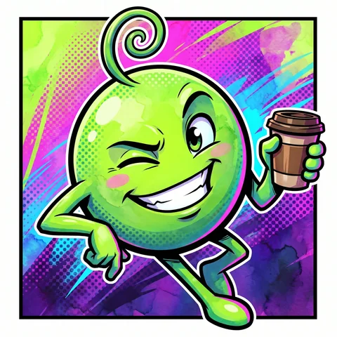 Pea as a comic book character