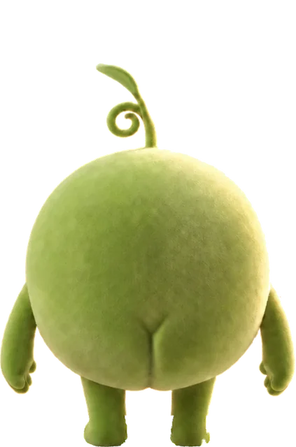 The shirt back print: Pea from behind